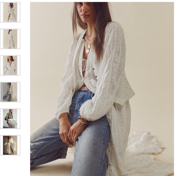 FREE PEOPLE white maxi boho dress size S - Picture 5 of 13